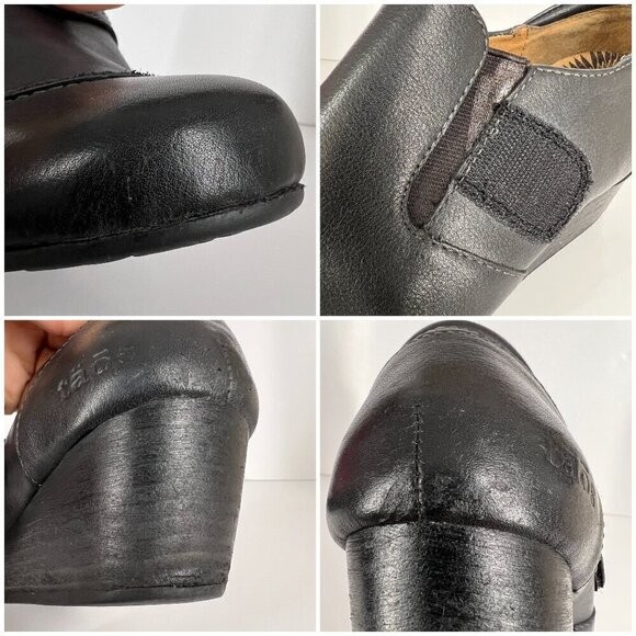 Taos Splurge Black Leather Mary Jane Wedge Casual Heeled Shoe Sz 9 - Picture 15 of 15